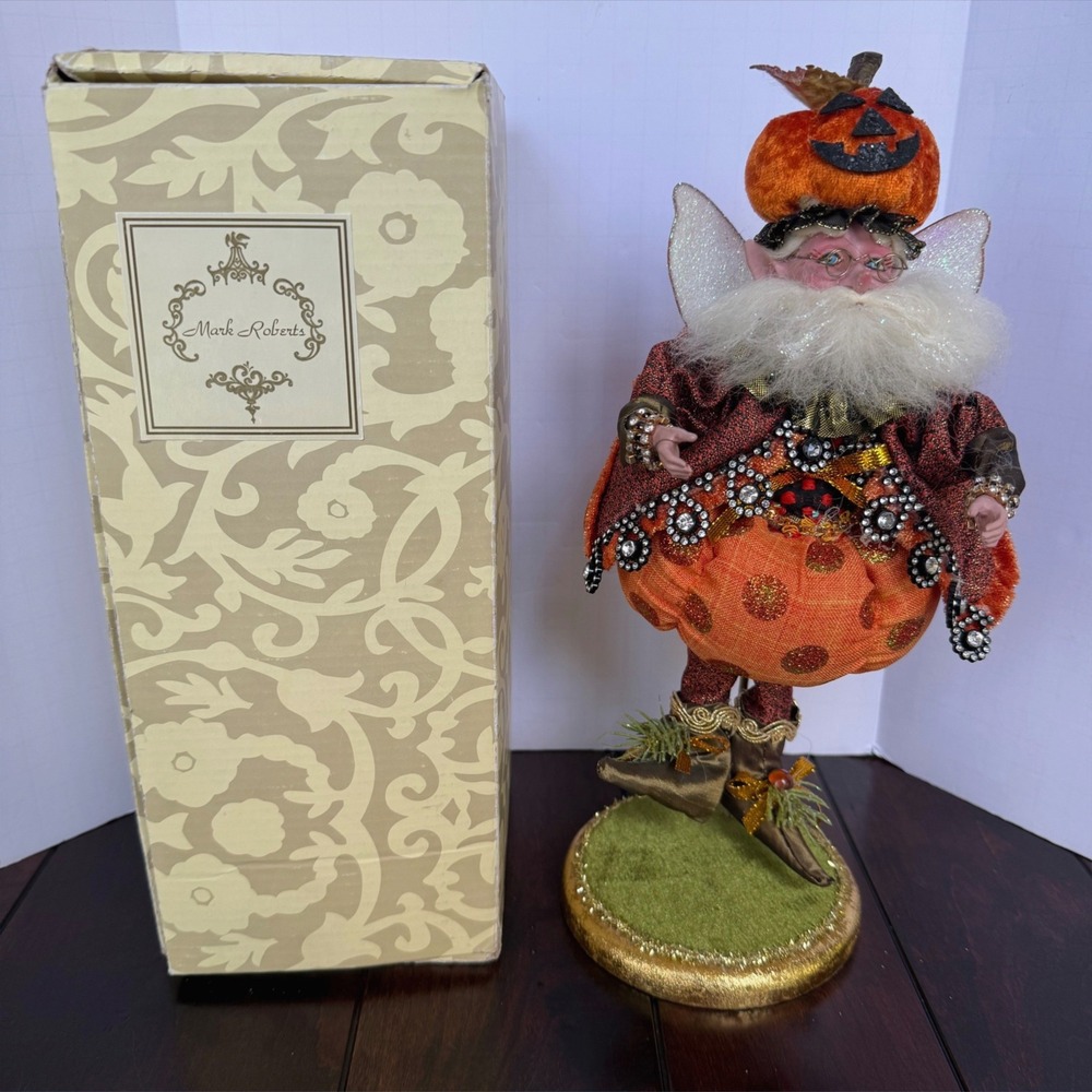Mark Roberts Pumpkin Polka Dot Fairy Halloween Collectible Figurine w/ Box Rare